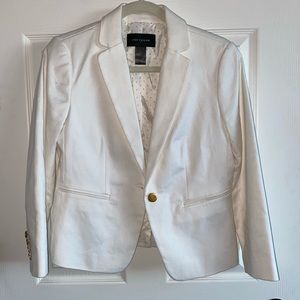 Ann Taylor Factory White Cotton Blazer